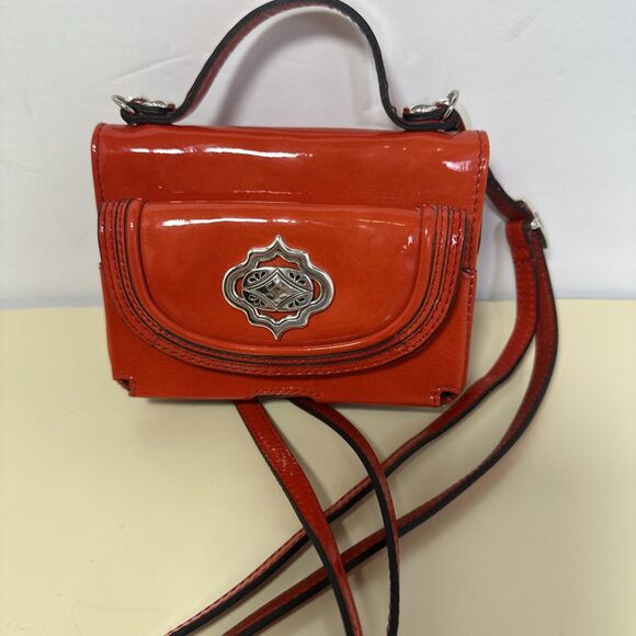Brighton Mini Handle Bag Removable Crossbody Strap Patent Leather Red Rare - Picture 13 of 13